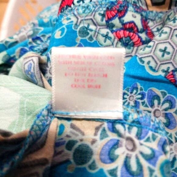 Josie Vibrant Blue Floral Women's Robe Wrap Kimono Medium - Picture 4 of 13